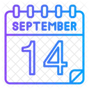 14 De Setembro Dia Do Calendario Ícone