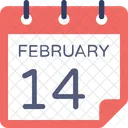 14 Febrero Calendario Icono