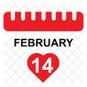 14 february calendar  Icon