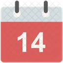 Calendario 14 Fecha Icono