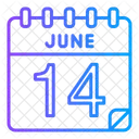 6 月 14 日、 6 月、暦日 アイコン