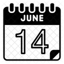 14 Juni Juni Kalendertag Symbol