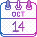 October Calendar Days Time And Date Icon