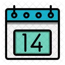 14 Fecha Calendario Icono