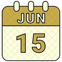 Junio Fecha Calendario Icono