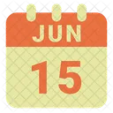 Junio Fecha Calendario Icono