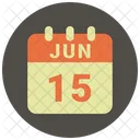 Junio Fecha Calendario Icono