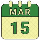 Marzo Fecha Calendario Icono