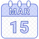 Marzo Fecha Calendario Icono