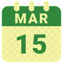 Marzo Fecha Calendario Icono