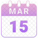 Marzo Fecha Calendario Icono