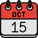 Octubre Dias Del Calendario Hora Y Fecha Icono