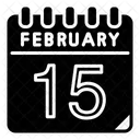 15 February February Calendar Icon