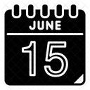 15 Juni Juni Kalendertag Symbol