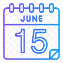 15 Juni Juni Kalendertag Symbol