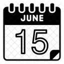 15 Juni Juni Kalendertag Symbol