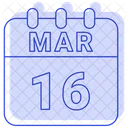 Marzo Fecha Calendario Icono