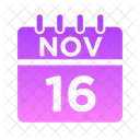 Noviembre Semana Hora Icono