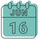 Juni Datum Kalender Symbol