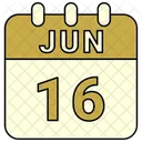 Juni Datum Kalender Symbol