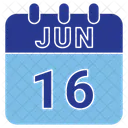 Juni Datum Kalender Symbol