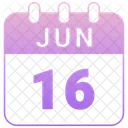 Juni Datum Kalender Symbol