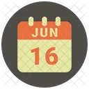 Juni Datum Kalender Symbol