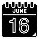 16 Juni Juni Kalendertag Symbol