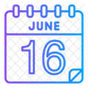 16 Juni Juni Kalendertag Symbol