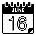 16 Juni Juni Kalendertag Symbol
