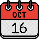 October Calendar Days Time And Date Icon