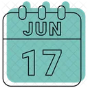 Junio Fecha Calendario Icono