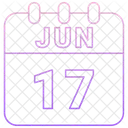 Junio Fecha Calendario Icono