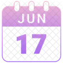 Junio Fecha Calendario Icono