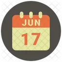 Junio Fecha Calendario Icono