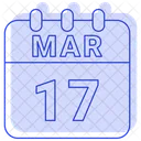 Marzo Fecha Calendario Icono