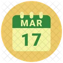 Marzo Fecha Calendario Icono