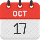 Outubro Dias Do Calendario Hora E Data Ícone