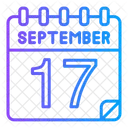 17 De Setembro Dia Do Calendario Ícone