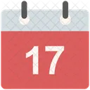 Calendario 17 Fecha Icono