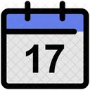 Calendario 17 Fecha Icono