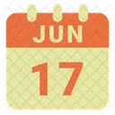 Juni Datum Kalender Symbol