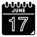 17 Juni Juni Kalendertag Symbol
