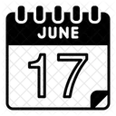 17 Juni Juni Kalendertag Symbol