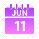 Junio Semana Hora Icono