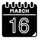March 16 March Date Icon