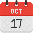 October Calendar Days Time And Date Icon