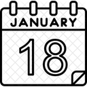 Janeiro Calendario Data Ícone