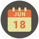 Juin Date Calendrier Icône