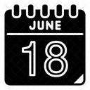 18 Juni Juni Kalendertag Symbol